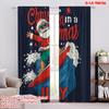 2pcs,2D Plane Printing Creative Curtains Surfing Santa & Reindeer Polyester Woven (without Rod) Festive Use for Bedroom, Living