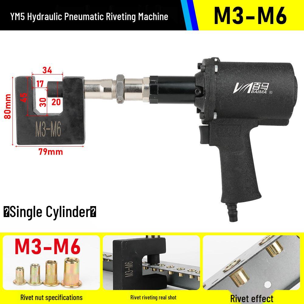 Dual-Column Hydraulic Pneumatic Riveting Machine with Rivet and Nut Gun