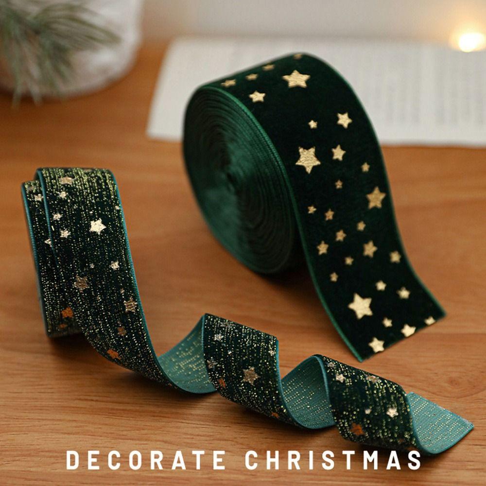 2.5CM Width Wired Velvet Ribbon High-Quality Christmas Packaging Ribbon Bow Making