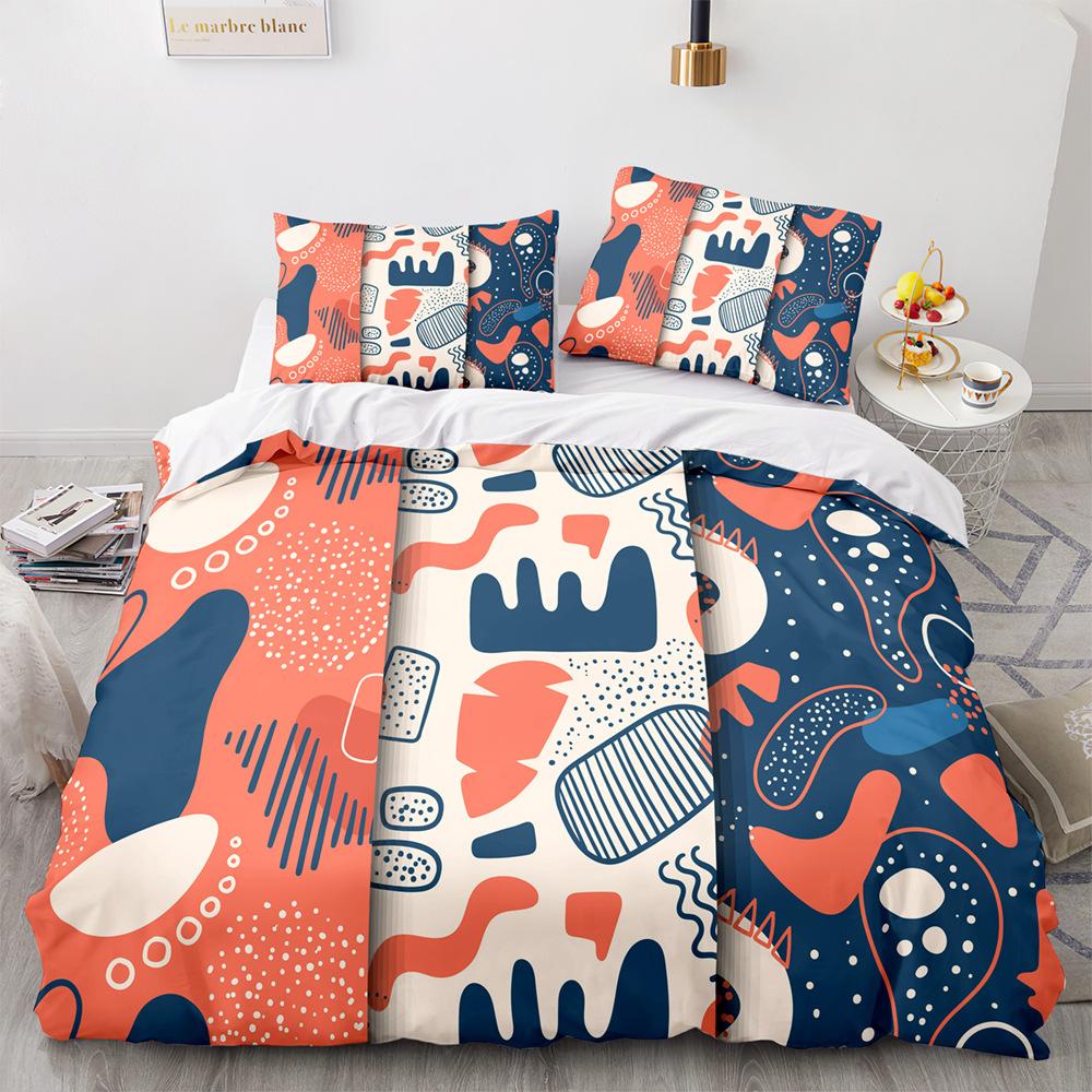 Спортивный граффити King Queen Пододеяльник с рисунком велосипеда и ракетки для бадминтона Комплект постельного белья для детей Черный 2/3 шт. Полиэстеровый пододеяльник