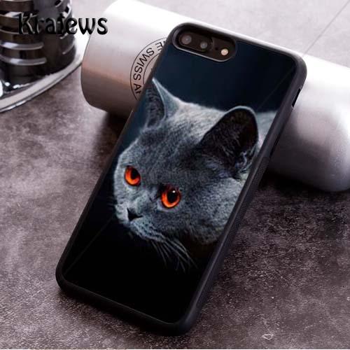 Krajews Beautiful Grey British Shorthair Cat Phone Cases For iPhone 17 Air 16 16e 15 14 11 12 13 Pro MAX Plus coque