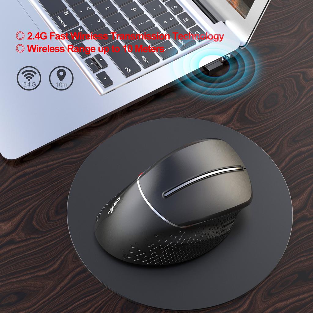 Беспроводная вертикальная мышь 2.4G эргономичная вертикальная игровая мышь с 6 кнопками, боковая часть из алюминиевого сплава