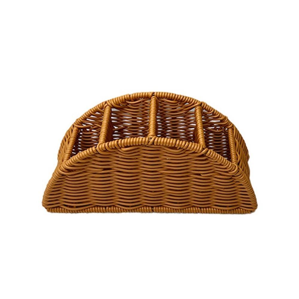 Imitation Rattan Remote Control Storage Box 4 Grids Handwoven Synthetic Rattan Organizer Vintage Style Desktop Storage Box