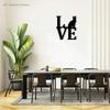 Love Cat Silhouette Metal Wall Art – Charming Home Décor Accent, Decorative Iron Wall Sign, Perfect for Cat Lovers