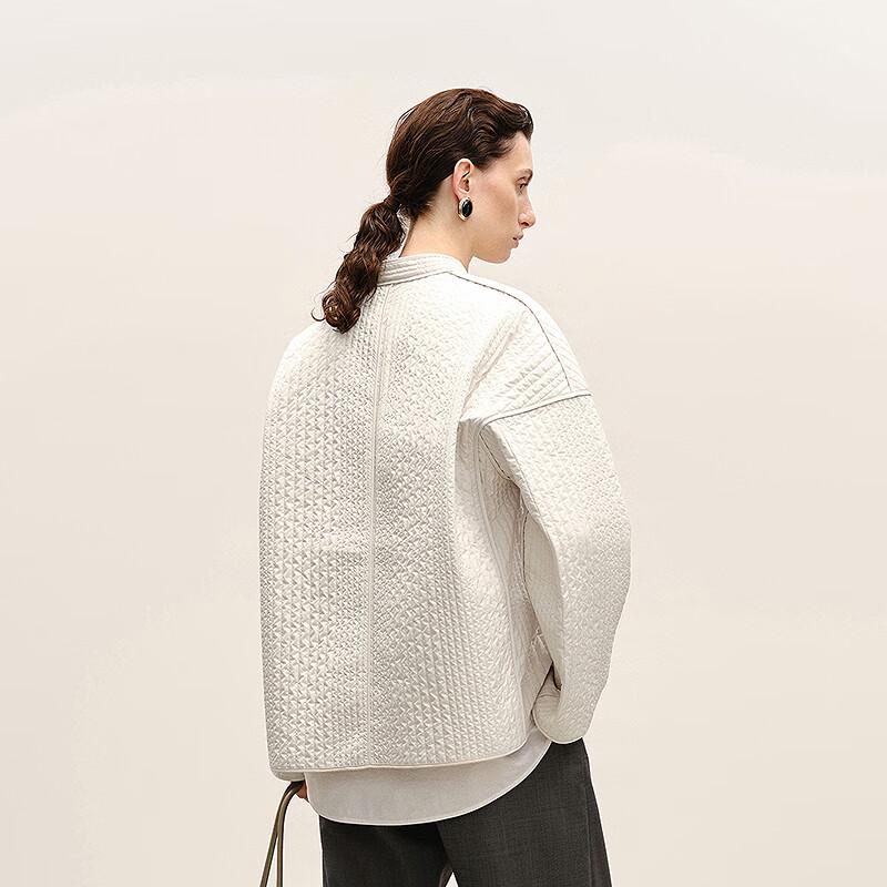 LESS 2026 Spring Loose Fit Stand-Collar Padded Jacket