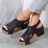 New Summer Sequin Flat-soled Heel Thick-soled Sandals Fashionable Sexy Women's Shoes Women's Sandals Fish Mouth Sandals