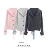 Araltay New Arrival Fashion Style Women's Clothing Fashion All-Match Casual Minimalist Asymmetric Decorative Ribbon Knitting Outwear