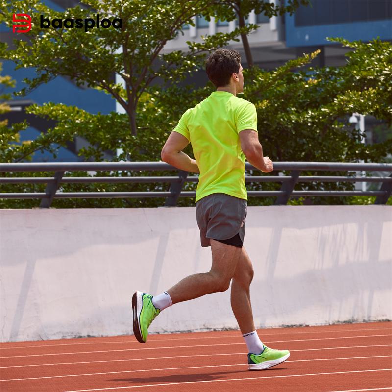 BAASPLOA Мужские кроссовки Carbon Plate мужские легкие амортизирующие нескользящие сетчатые дышащие кроссовки для бега на открытом воздухе брендовые мужские профессиональные кроссовки