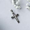 Серебряный крестик с емаллю (2156611)
