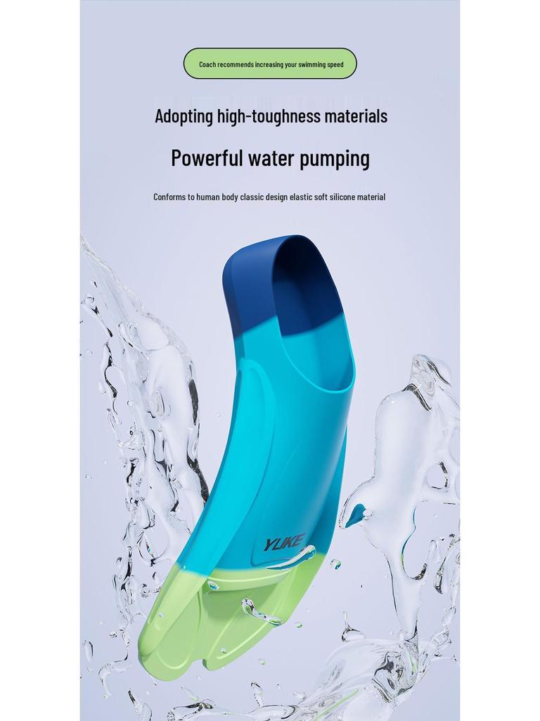 Professional Silicone Short Fins for Adult & Children Snorkeling, Freestyle & Diving Training