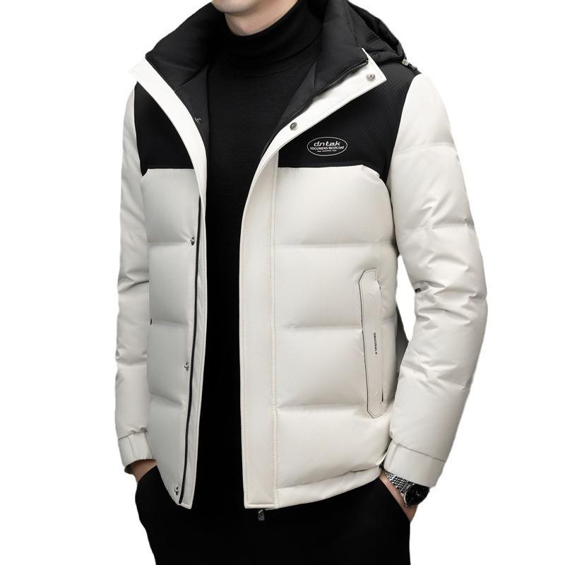 Утолщенная куртка для мужчин среднего возраста, зимняя теплая повседневная куртка для папы, белая куртка на утином пуху для мужчин