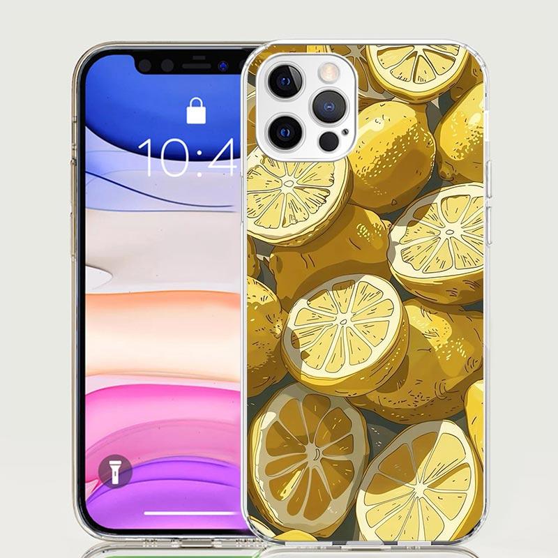 Летние Фрукты Лимон Чехол для Телефона Для iPhone 17 Air 16 15 Plus 11 14 Pro Max 13 Mini 12 7 8 + SE Узорный Арт Индивидуальный Чехол 17 Ai