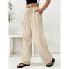 Повседневные брюки женские летние новые свободные прямые брюки в стиле ретро с широкими штанинами