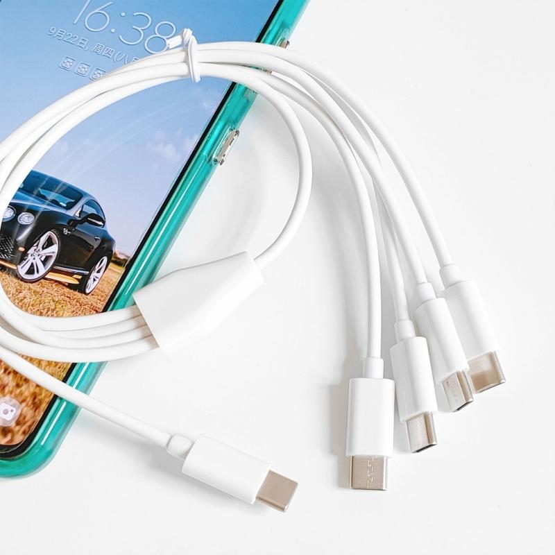 Кабель для зарядки Type-C 50 см 1 на 4 Удлинитель шнура USB-C для мобильных телефонов, планшетов, разъемов