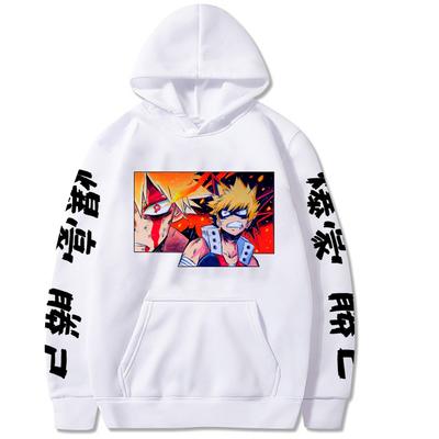 Bakugou Katsuki Принт с капюшоном Аниме My Hero Academia Толстовка Мужская Женская Одежда Мужская Уличная Одежда Harajuku Мужская Толстовка Оверсайз
