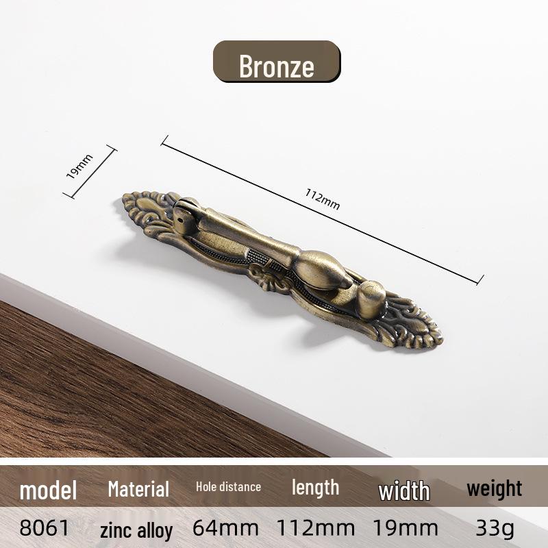 Античная сине-красная бронзовая европейская классическая кухонная мебельная ручка-кольцо