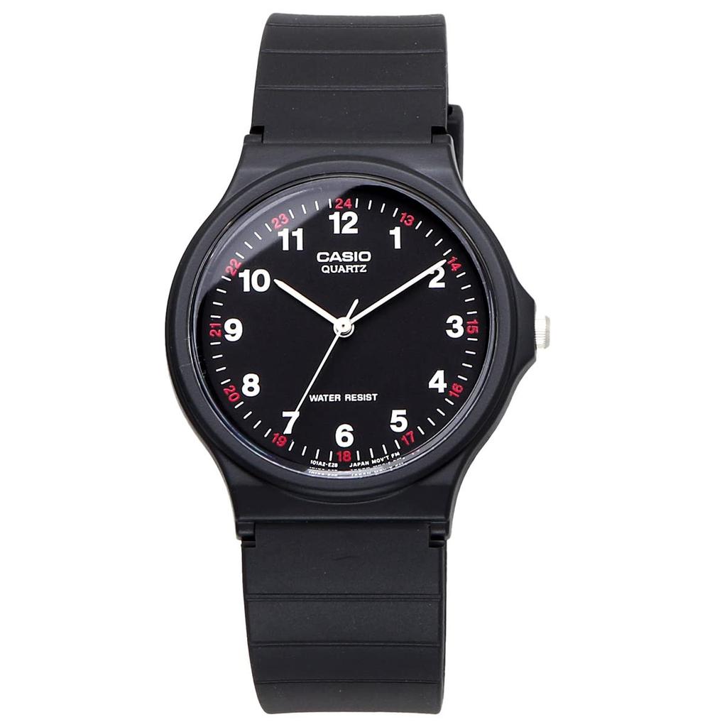 Casio Аналоговые часы MQ-24-1BL / MQ-24-7EL с уретановым ремешком, унисекс, черные, 24-часовой формат, белые, международная модель [импортные]