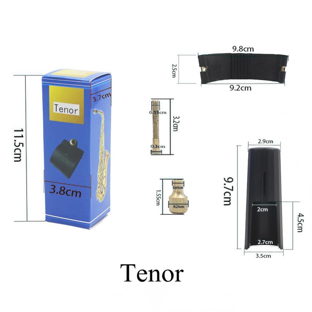 Universal Professional Black Plastic Saxophone Mouthpiece Cap PU Leather Ligature Clip for Alto Tenor Soprano Saxophone Prevent Chipping And Breaking