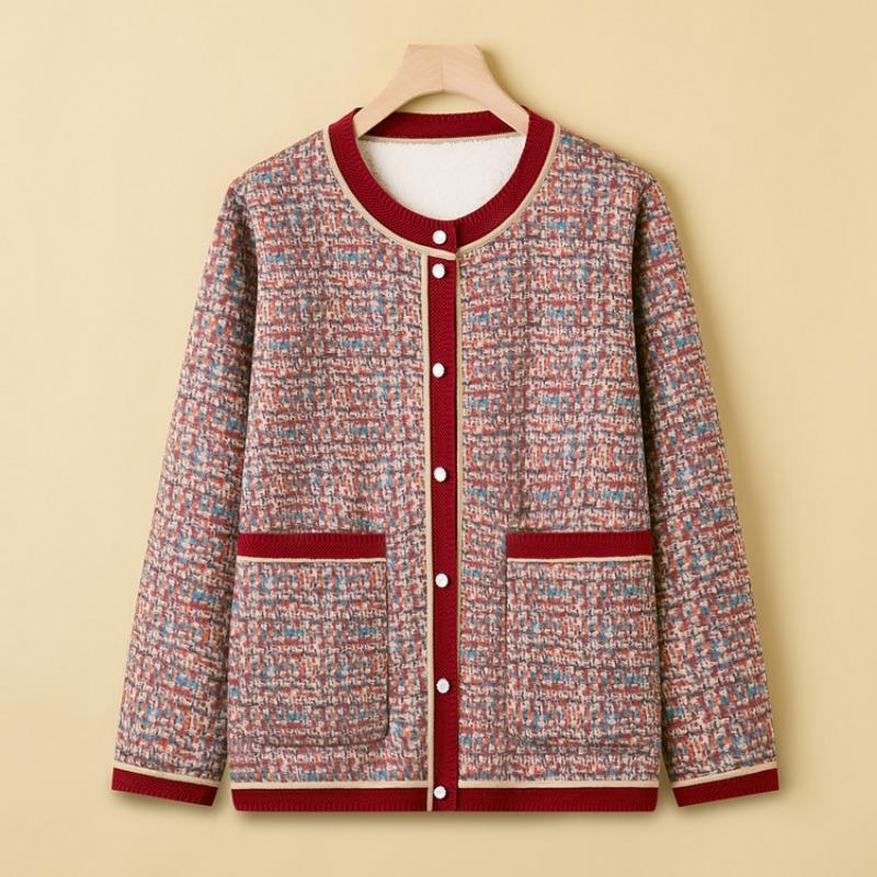 Одежда для женщин среднего возраста бабушка универсальный топ мать короткое пальто весна и осень новый повседневный большой размер