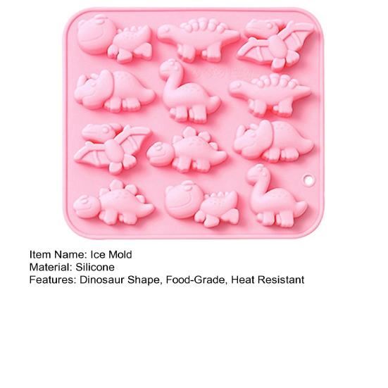 Форма для льда Yousheng, силиконовый поддон, 12 ячеек, 6 форм динозавров, пищевая гибкая форма для приготовления шоколадного льда, для приготовления тортов, для детей, принадлежности для выпечки
