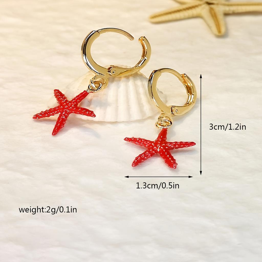 Нежные серьги-подвески в виде морской звезды, серьги-капли из сплава, идеальный женский аксессуар для женщин и подходят для повседневных или вечерних мероприятий