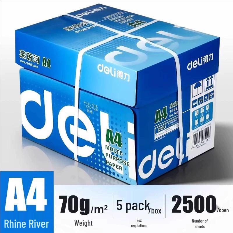 Deli A4 70g Printing Paper, 500 Sheets, Double-Sided Office Draft Paper.