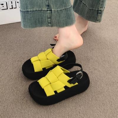 Босоножки женские летние для улицы новые с юбкой на платформе модные повседневные туфли