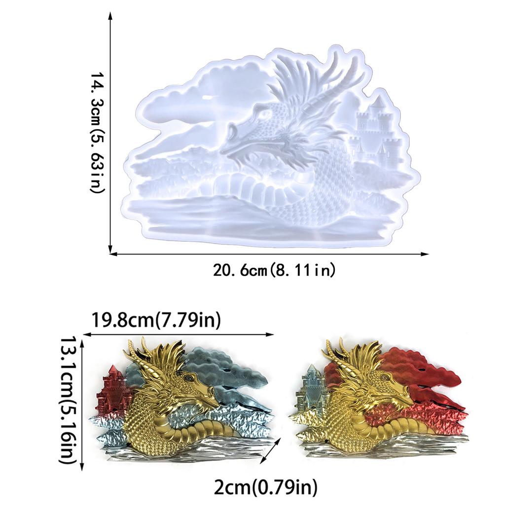 Сделай сам Форма для настенного подвеса в виде дракона Скандинавские украшения Силиконовая форма Трехмерный подвес для гостиной Форма для смолы