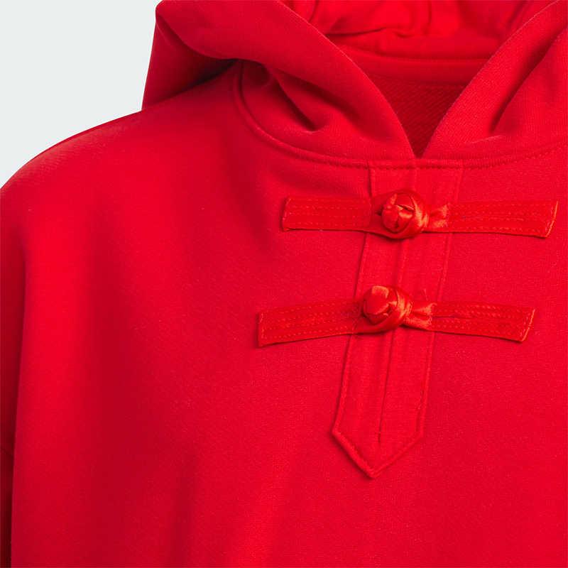 adidas Худи Originals Мягкое, приятное для кожи, удобное, дышащее, с капюшоном, красное, детские худи JM5864