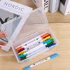 Waterproof Pencil Box Transparent Pen Pencil Case Multifunctional Desktop Storage Box  Sundries
