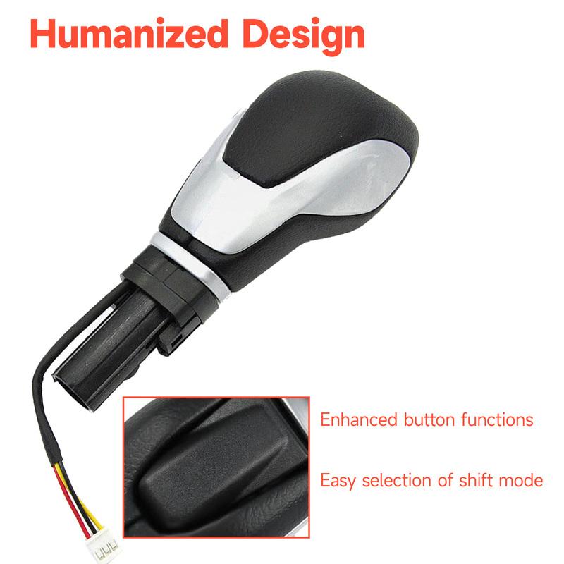 Automatic Gear Shift Knob Shifter Lever Gear Stick for Ford Focus Kuga Mondeo Ecosport Fiesta 2013-2015 Head Black Silver