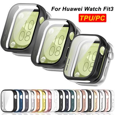 ТПУ / ПК Стекло + Чехол Для Huawei Watch Fit 3 Полная Защита Экрана Жесткий Бампер Для Huawei Watch Fit3 Чехол Накладка