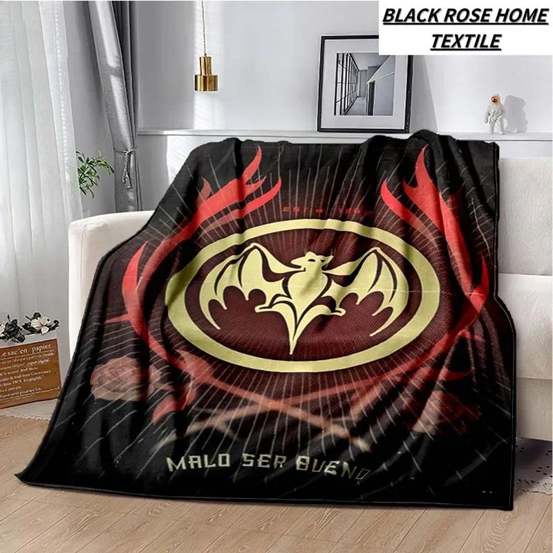 Fashionable Art Print Bacardi Rum Logo Blanket Family Bedroom Bed Sheet Outdoor Car Travel Camping Picnic Plush Sleeping Blanket