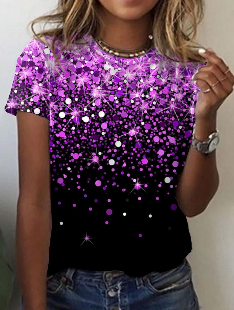 Summer Women's T Shirt Flower Texture 3D Print Floral Graphics Tees Casual Short Sleeve Tops Fashion O-Neck T-Shirt for Women