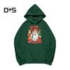 Женская рождественская толстовка с капюшоном с принтом Санта-Клауса, свободная, толстая, с длинными рукавами, эластичными манжетами и подолом, праздничная толстовка с капюшоном на шнурке и карманом