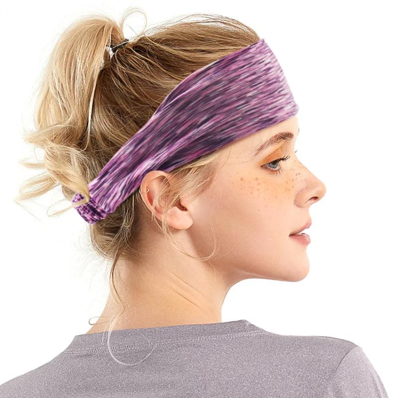 Широкая спортивная повязка на голову для мужчин и женщин, для занятий спортом, бега, йоги, повязки для волос, эластичная повязка на голову для занятий велоспортом, бадминтоном и теннисом