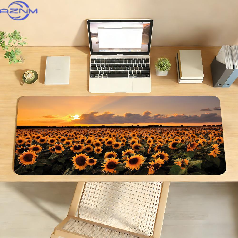 Sunflower Mouse Pad NonSlip Locking Edge Deskmat Pc Laptop Accessories Rubber Office Keyboard Large Game Xxl Carpet