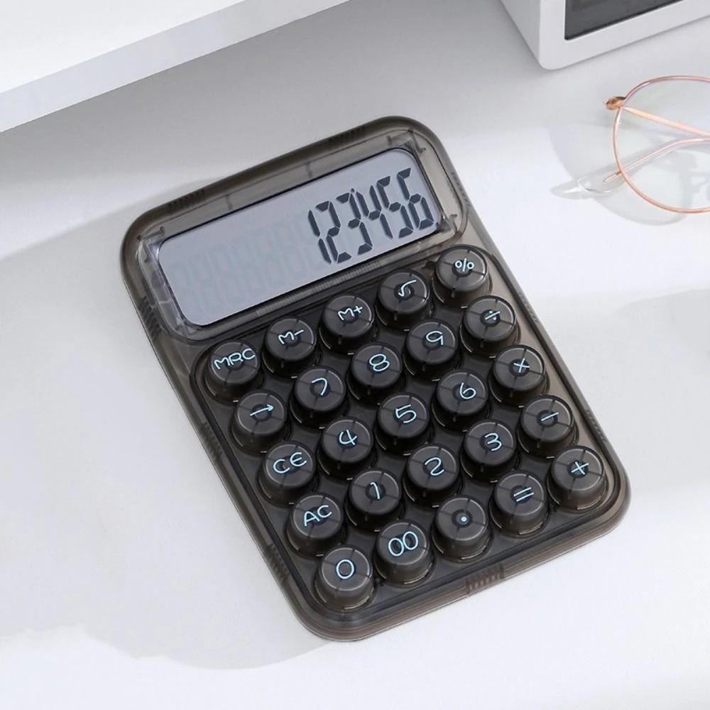 Transparent Mechanical Keyboard Calculator 12-digit Display Desktop Calculator Financial Use