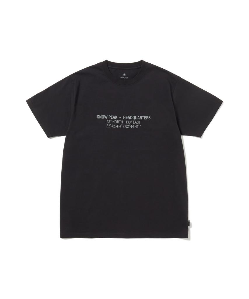 Snow Peak Футболка с топографической картой HQ TS-26SU003, Черная, Размер M. Унисекс футболка с коротким рукавом с графическим принтом топографической карты.
