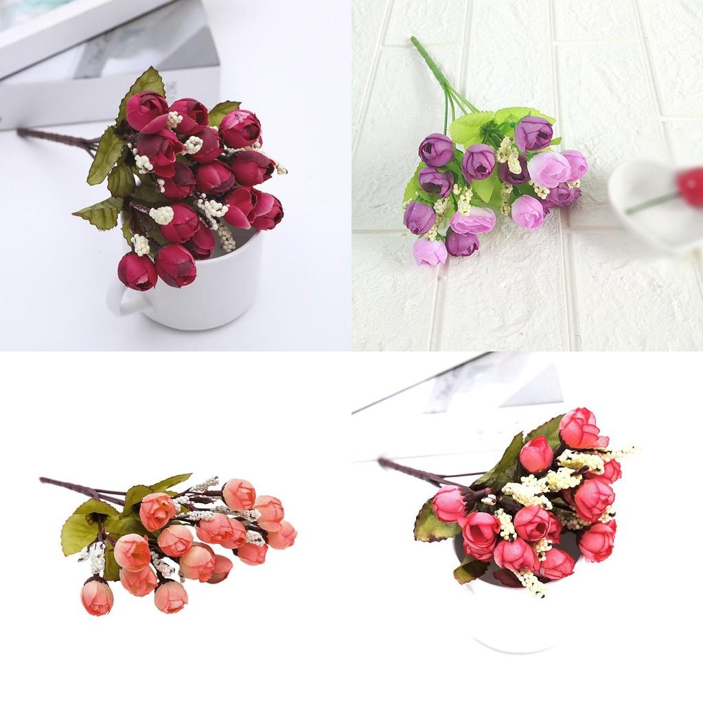 Faux Rose Flower Bouquet For Home Decoration With Silk Flowers For Bedroom And Living Room