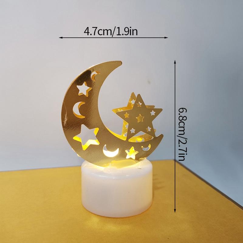 Ид Рамадан свеча светодиодный ночник Ид мусульманская вечеринка Декор аксессуары мусульманский фестиваль вечеринка декор Луна лампа Рамадан Декор