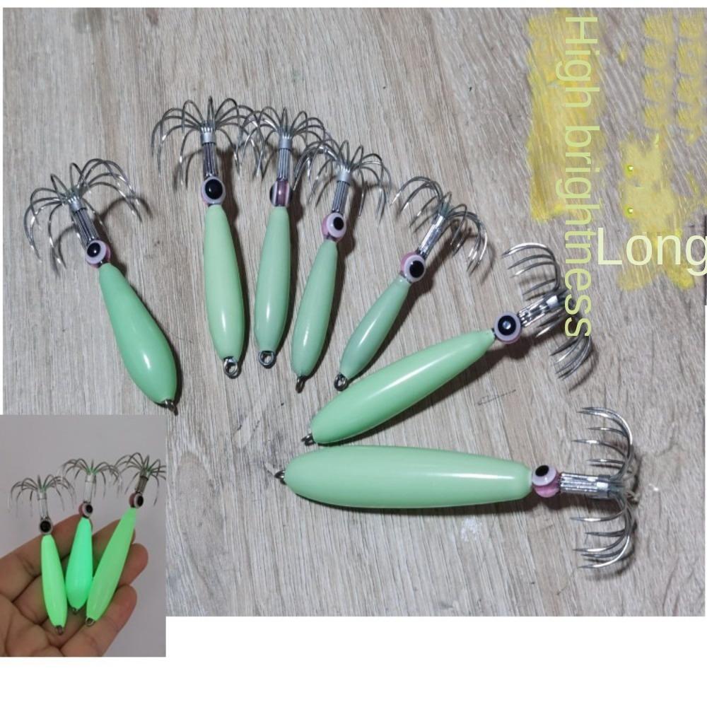 10pcs 13g-89g Octopus Bait Sleeve-fish Wood Shrimp Lures Squid Hook with Fish Eyes  Fishing Tackle