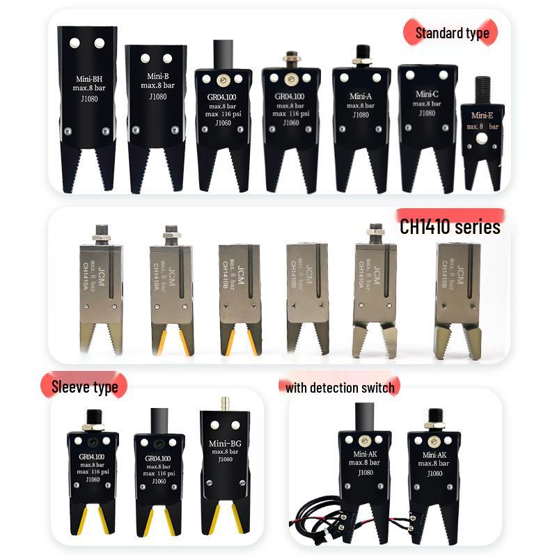 Mini Sprue Gripper for Injection Molding: J1060/J1080 Pneumatic with Detection (A/B/C/E).