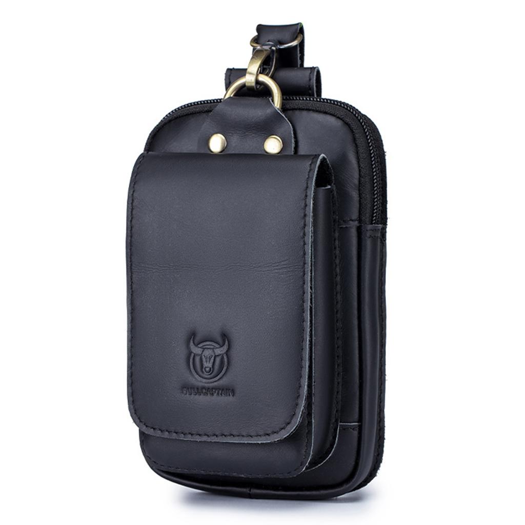 Men Vintage Leather Belt Bag Travel Cell Phone Purse Wallet Waist Bag Fanny Pack