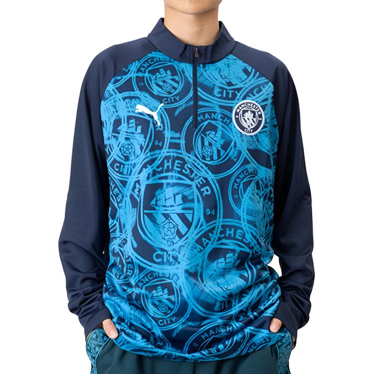 Puma Мужская толстовка с длинным рукавом и молнией на половину воротника Manchester City Football 785781-04