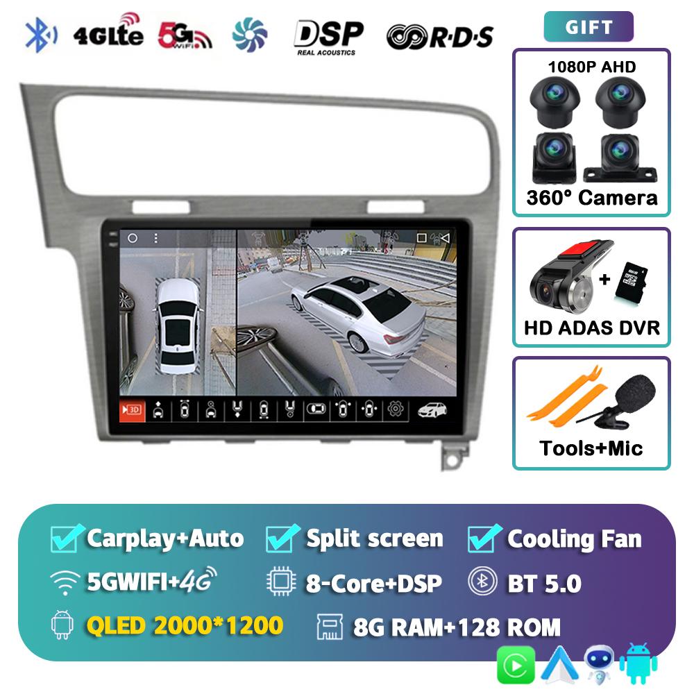 Android 14 Carplay Автомагнитола Для Volkswagen VW Golf 7 2013 - 2016 2017 2018 2019 2020 MK7 Мультимедийный Плеер Стерео Система GPS Головное Устройство