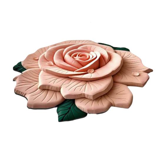 Floral Floor Mat Realistic 3D Visual Effect Flower Carpet Absorbent Floor Rug with Non-Slip Backing for Bedroom Entrance Living Room