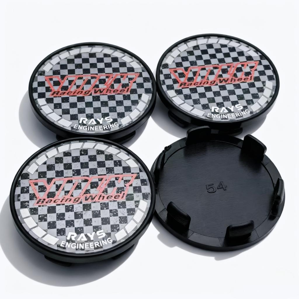 4pcs VOLK Racing Logo Emblem Car Wheel Center Caps OD 54MM 49MM Wheels Hub Dust Cap RAYS Badge Rim Hubcaps Cover Car Accessories
