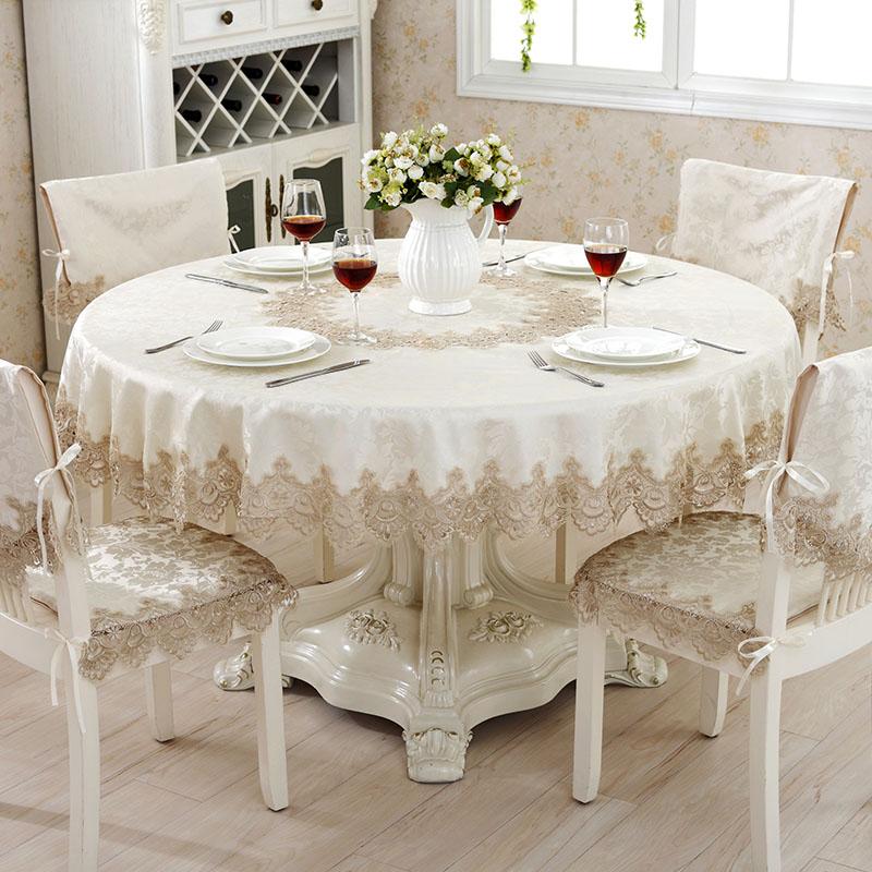 Table Cloth Round Tablecloths Luxury Embroidered Tablecloth Table Dining Table Cover Water Soluble Lace Wedding Flower Dust