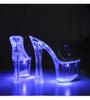 Women's Thick Heel Luminous High Night Club Shoes Sandals Shoes Catwalk Pole Dance Shoes Crystal Sole LFD-10367-Q2